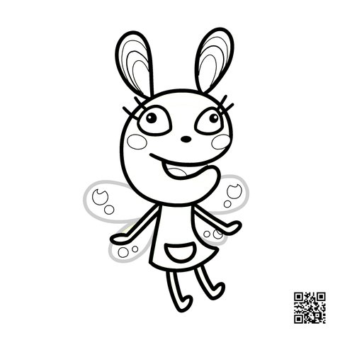 コムラビちゃんのぬりえ　1枚目