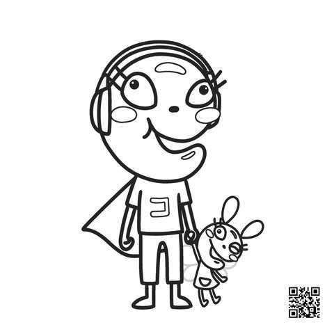 むぎ太のぬりえ　1枚目