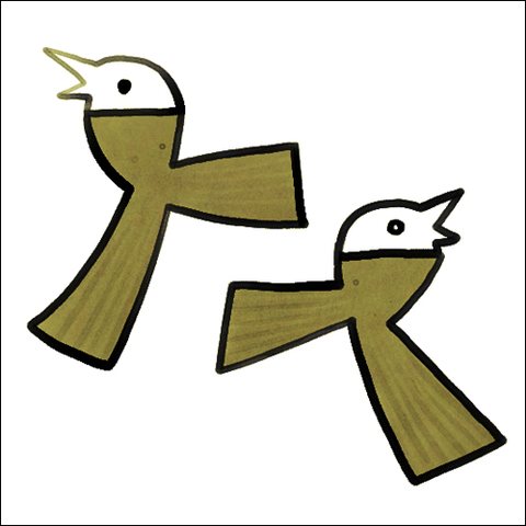 アウェアネス・リボンのイラスト　うぐいす