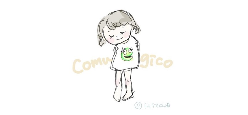 トリクマCLUBさんが描いた、COMUGICOのTシャツを着た女の子のイラスト