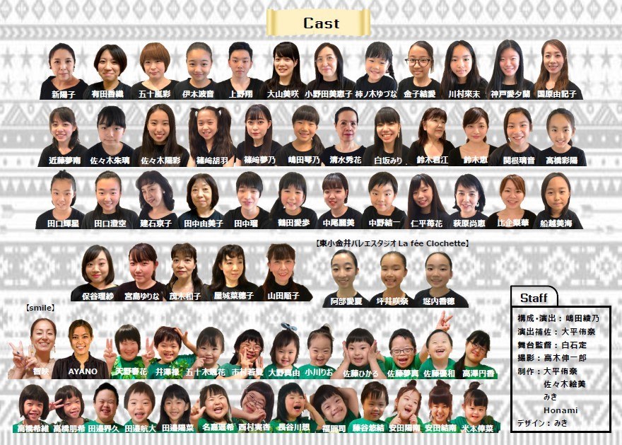 「バーチャルビンゴ」の出演者の顔写真と名前が並ぶキャスト紹介